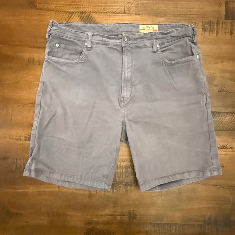 Orvis Five Pocket Shorts Mens Size 36 Gray Casual Chino
